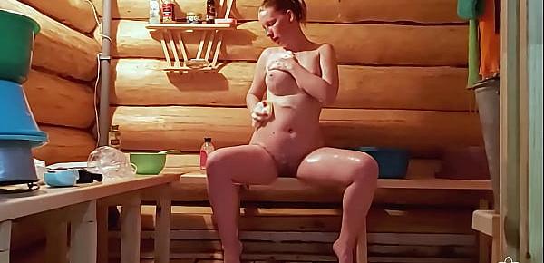  Babe Washes Her Body and Fingering Pussy - Solo